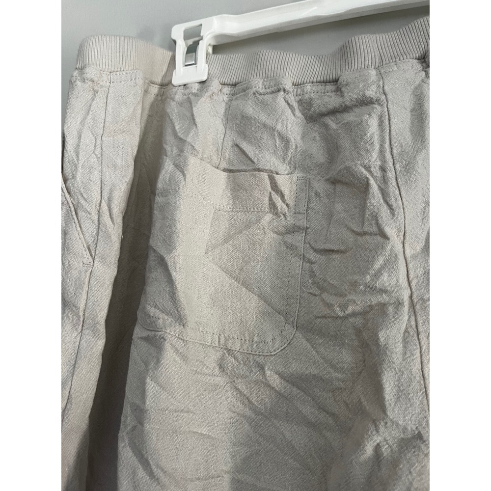J. Jill Pure Linen Cropped Pants Sea Salt Beige Petite Large LP NWT 062072 - Picture 8 of 15